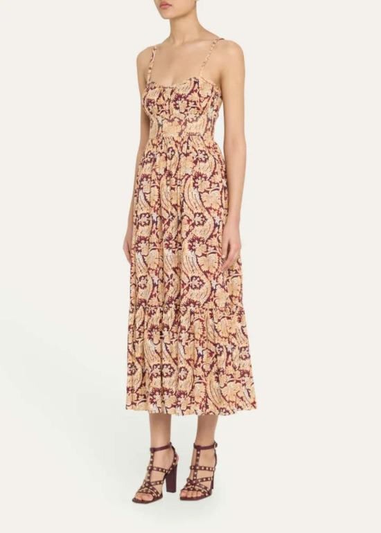  울라 존슨 롱 원피스 나딘 캐미 미디 드레스 - ULLA JOHNSON