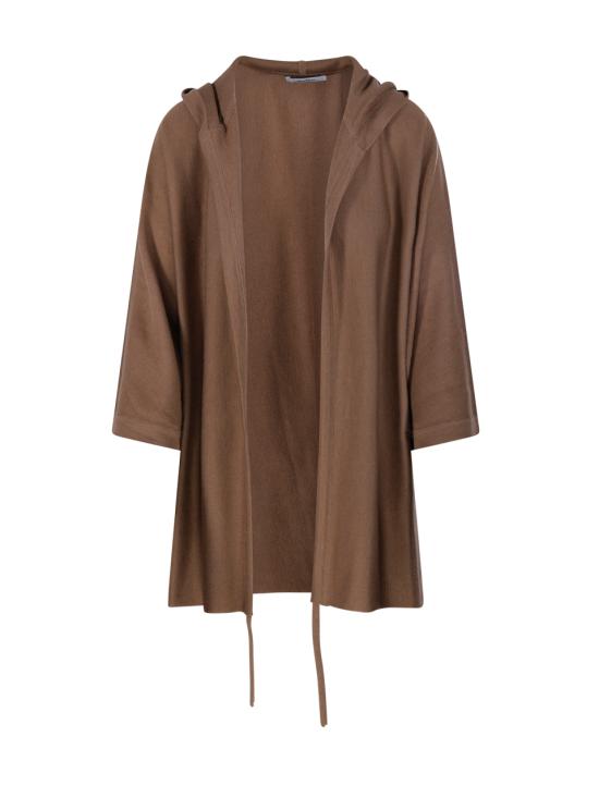 25FW 막스마라 브라운 후드 오픈 프론트 가디건 2521346041600 004 NOCCIOLA