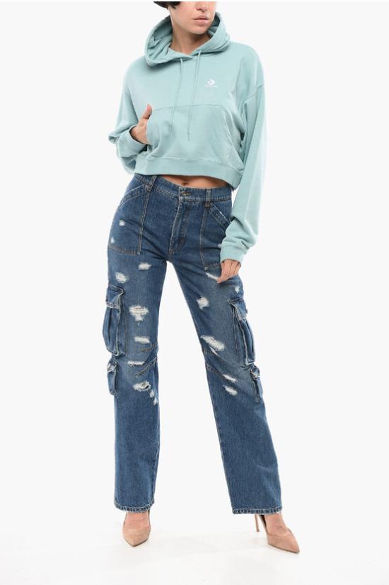  컨버스 후드 티셔츠 10027616 A03 Blue - CONVERSE