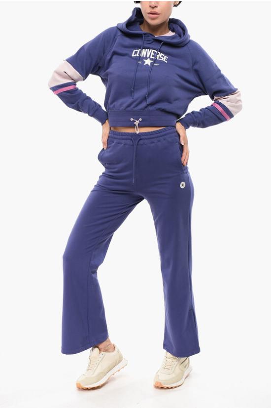  컨버스 후드 티셔츠 10028565 A01 Blu Viola - CONVERSE