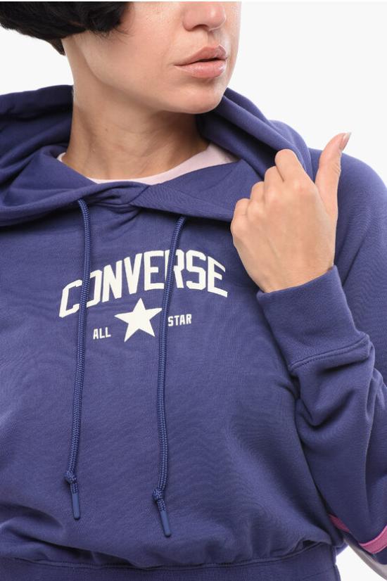  컨버스 후드 티셔츠 10028565 A01 Blu Viola - CONVERSE