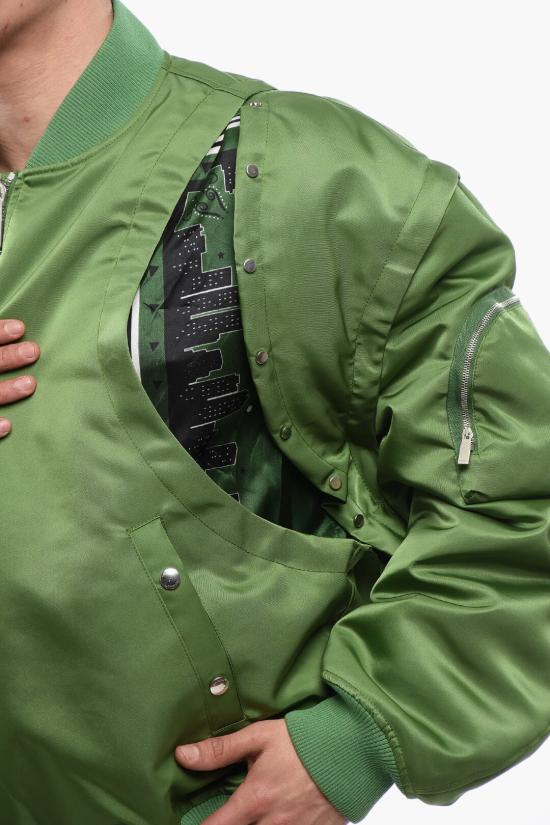  오프화이트 봄버 자켓 OMEH056S24 FAB001 5757 Green - OFF WHITE