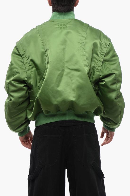  오프화이트 봄버 자켓 OMEH056S24 FAB001 5757 Green - OFF WHITE