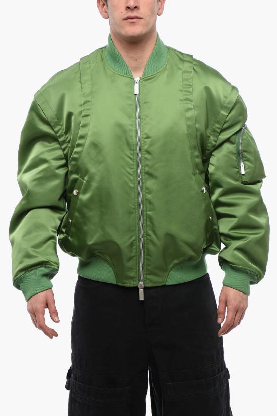  오프화이트 봄버 자켓 OMEH056S24 FAB001 5757 Green