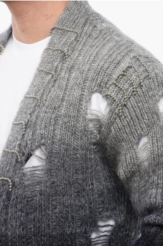  오프화이트 가디건 OMHB024F23 KNI002 4300 Gray - OFF WHITE