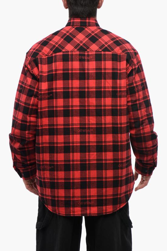  오프화이트 긴팔 셔츠 OMES003C99 FAB001 8500 Red - OFF WHITE