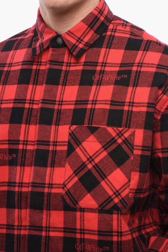  오프화이트 긴팔 셔츠 OMES003C99 FAB001 8500 Red - OFF WHITE