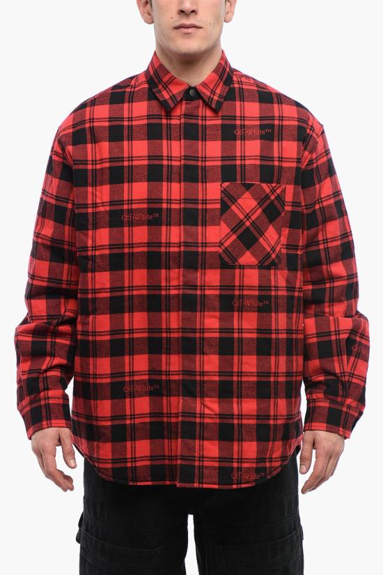  오프화이트 긴팔 셔츠 OMES003C99 FAB001 8500 Red