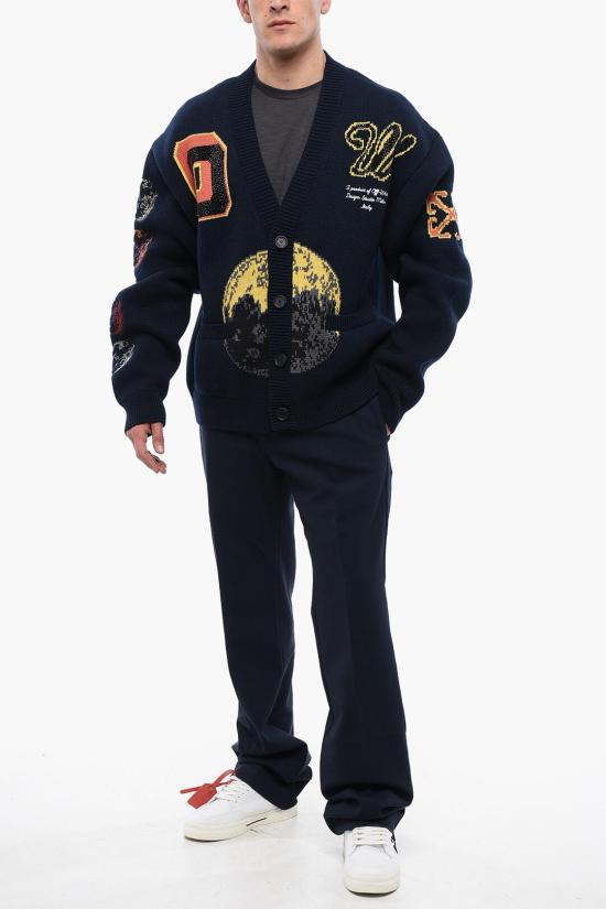  오프화이트 가디건 OMHB019F23 KNI001 4784 Blue - OFF WHITE