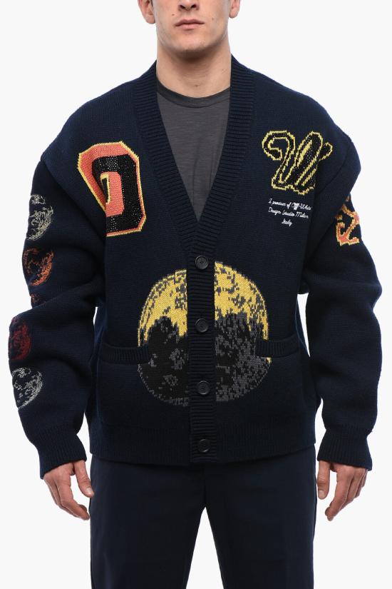  오프화이트 가디건 OMHB019F23 KNI001 4784 Blue