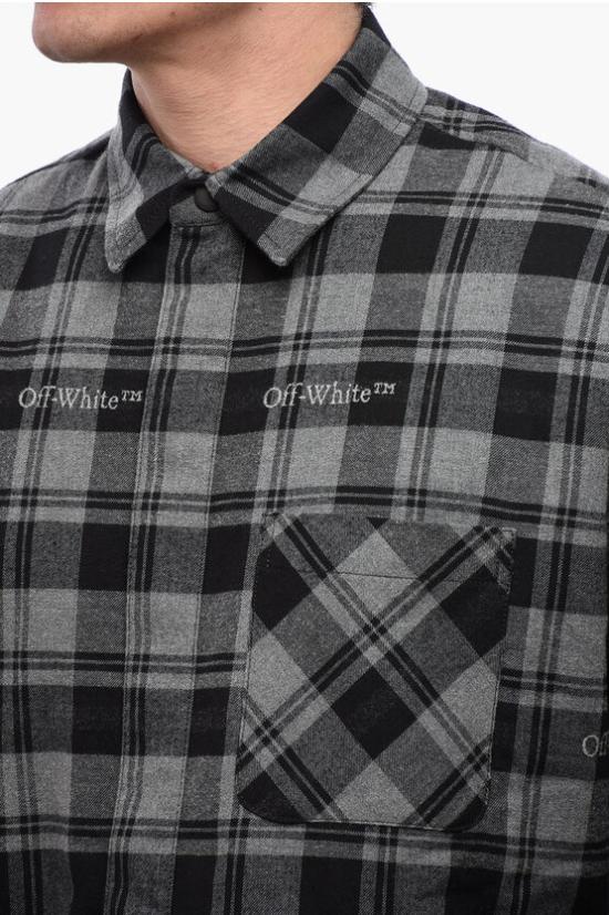  오프화이트 긴팔 셔츠 OMES003F23 FAB001 0800 Gray - OFF WHITE