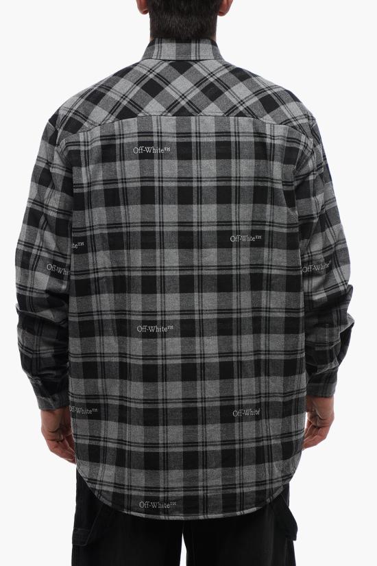  오프화이트 긴팔 셔츠 OMES003F23 FAB001 0800 Gray - OFF WHITE