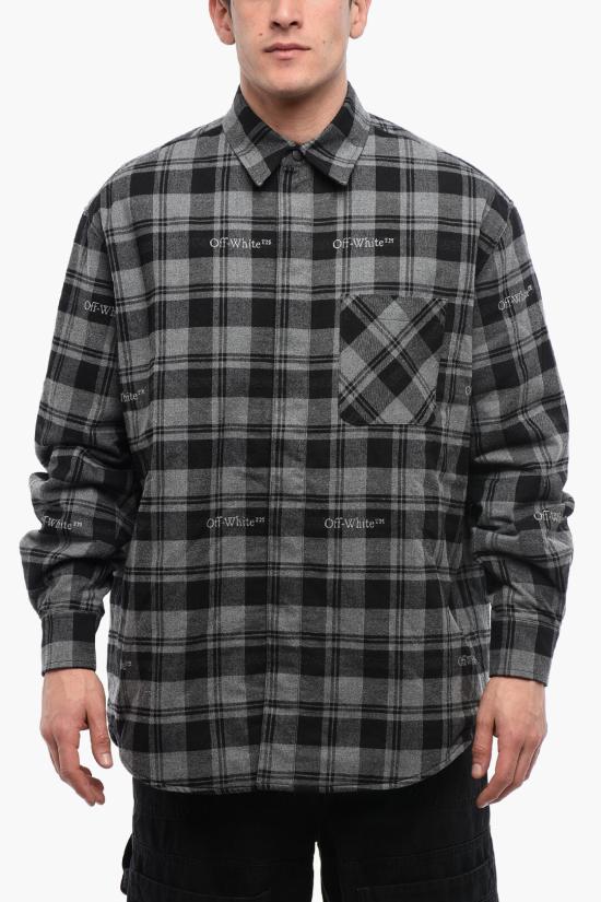  오프화이트 긴팔 셔츠 OMES003F23 FAB001 0800 Gray