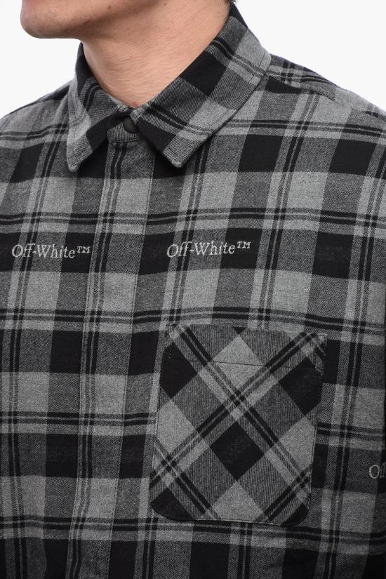  오프화이트 긴팔 셔츠 OMES003F23 FAB001 0800 Gray - OFF WHITE