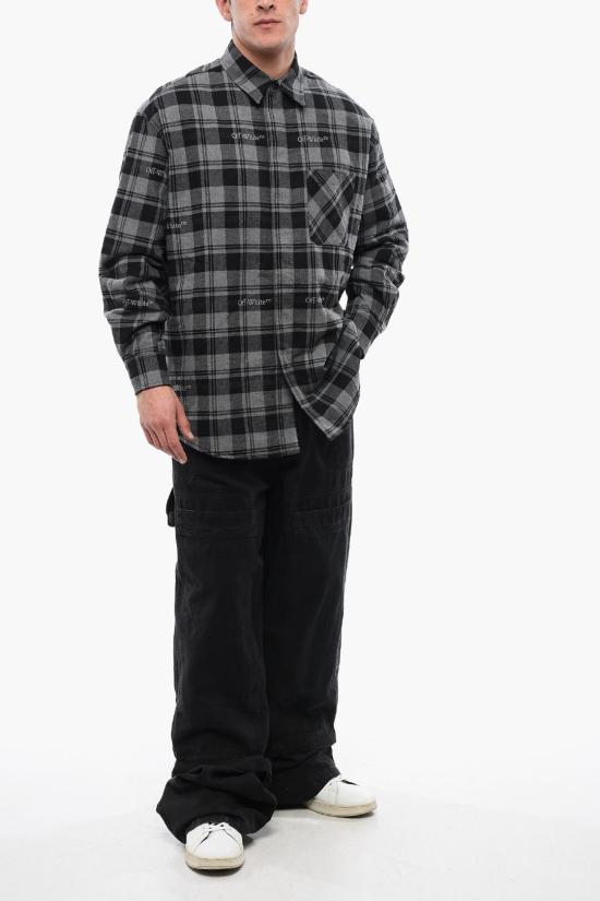  오프화이트 긴팔 셔츠 OMES003F23 FAB001 0800 Gray - OFF WHITE
