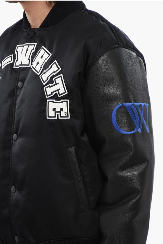  오프화이트 봄버 자켓 OMJA138S24LEA0021001 Black - OFF WHITE
