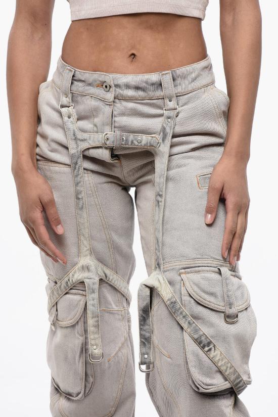  오프화이트 데님 팬츠 OWYB018S24DEN0013600 Viola Grigio - OFF WHITE