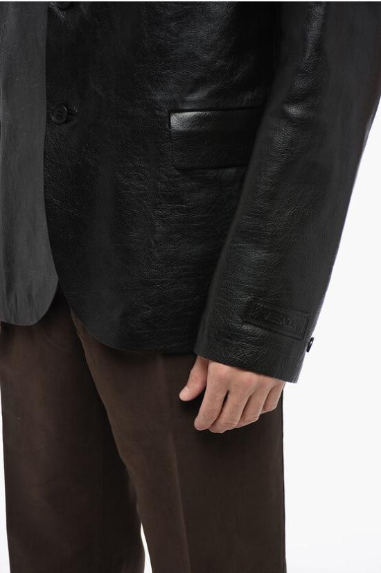  베르사체 가죽 자켓 1011640 1A08757 1B000 Black - VERSACE