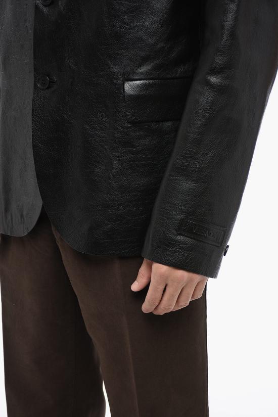  베르사체 가죽 자켓 1011640 1A08757 1B000 Black - VERSACE