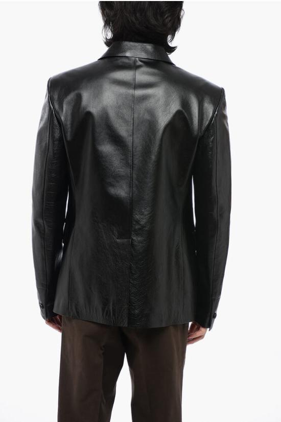  베르사체 가죽 자켓 1011640 1A08757 1B000 Black - VERSACE