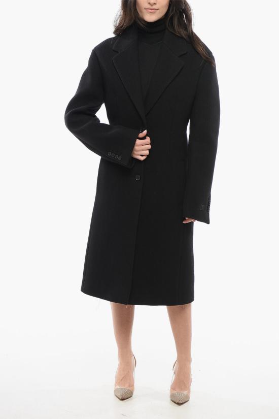  오프화이트 코트 OWER025F23 FAB001 1010 Black - OFF WHITE