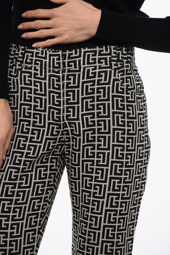  발망 스트레이트 팬츠 VF0PP015W126 GFE Black White - BALMAIN