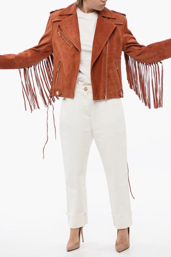  발망 가죽 자켓 XF2TD070LB13 KBI Orange - BALMAIN