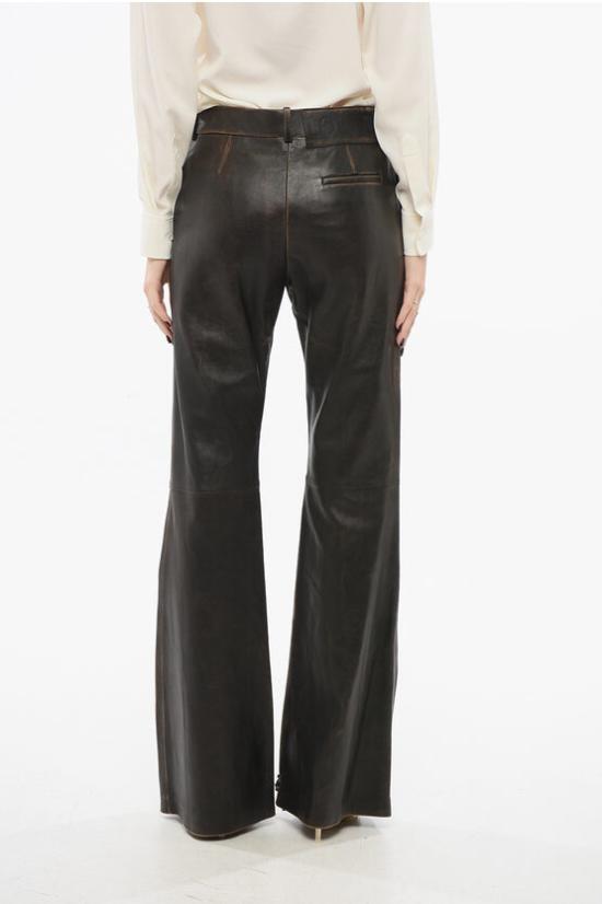  로에베 가죽 팬츠 S359Y54L45 0 DARK BROWN Brown - LOEWE