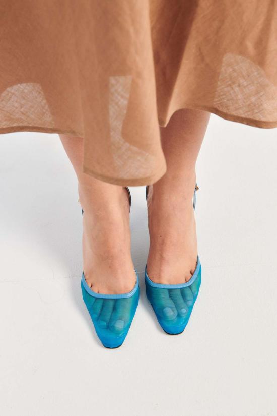  수잔 레이 힐/펌프스 90년대 슬링백 블루 - SUZANNE RAE