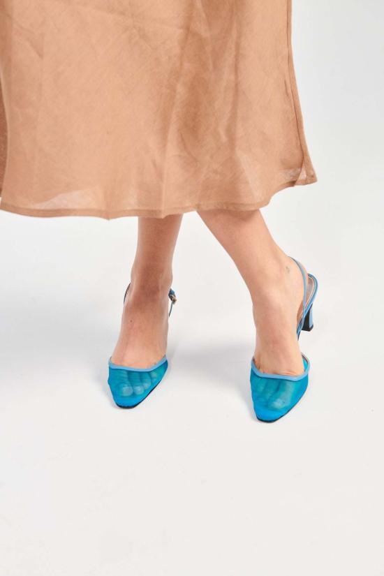  수잔 레이 힐/펌프스 90년대 슬링백 블루 - SUZANNE RAE