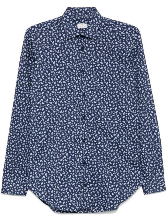25SS 에트로 긴팔 셔츠 MRIB000599SAEB8 X0883 PRINT ON BLUE BASE