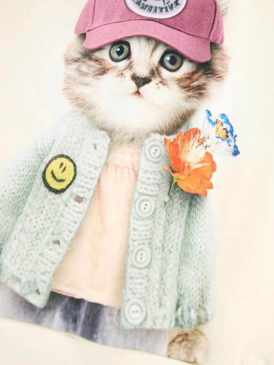 25FW [키즈] 몰로 티셔츠 2W25J211 9730 KITTY MIAUU - MOLO