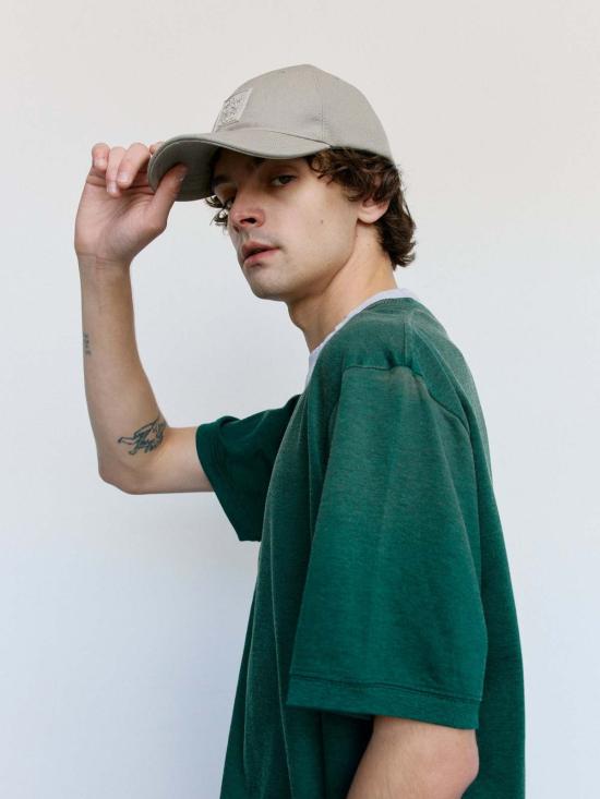  로에베 볼캡 쉘 그레이 캔버스 패치 캡 - LOEWE