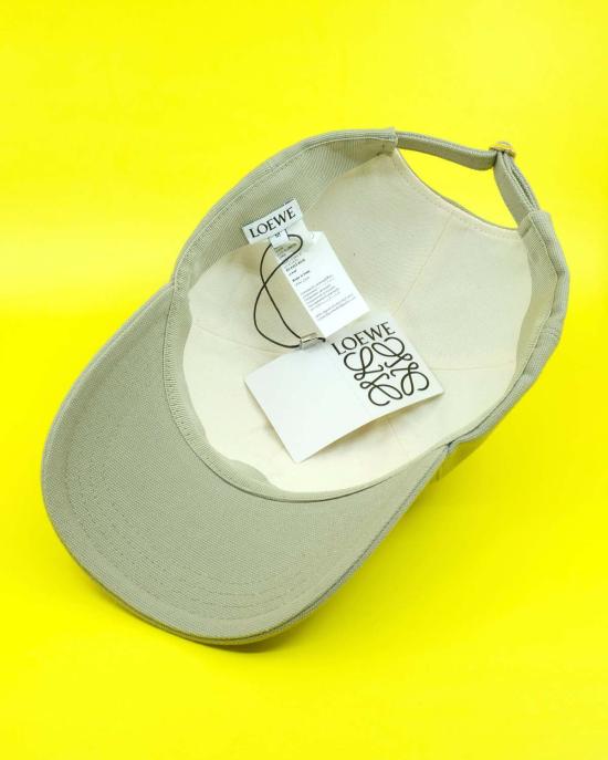  로에베 볼캡 쉘 그레이 캔버스 패치 캡 - LOEWE