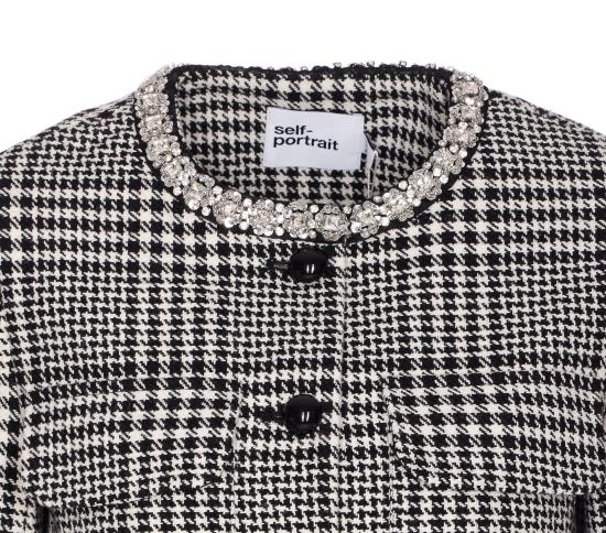 25FW 셀프 포트레이트 수트 자켓 111J BLACK AND WHITE Grey - SELF PORTRAIT