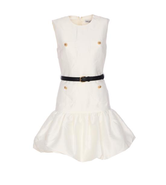 25FW 셀프 포트레이트 타프타 미니 드레스 017S CREAM White