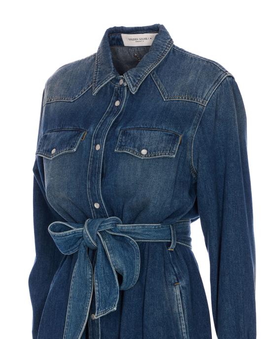 25FW 골든구스 롱 원피스 GWP00714 P00062450100 Blue - GOLDEN GOOSE