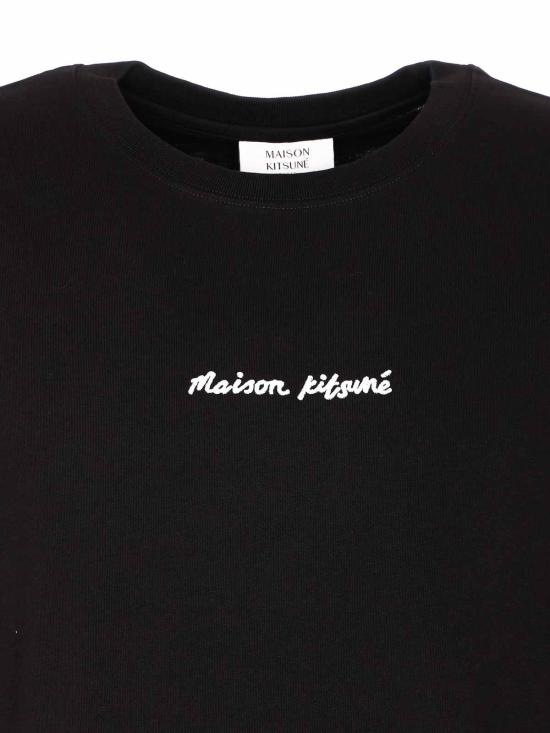25FW 메종키츠네 자수 오버사이즈 티셔츠 OM00122KJ0119P199 Black - MAISON KITSUNE