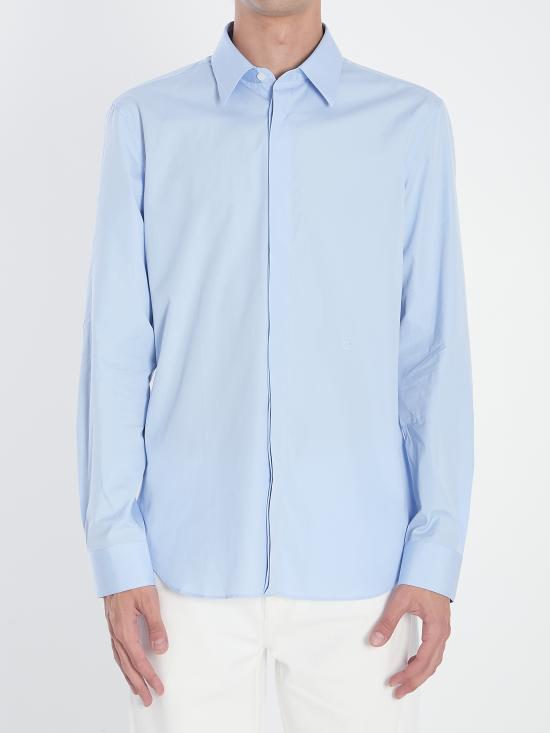 25FW 구찌 자수 코튼 포플린 셔츠 810659 LIGHT BLUE