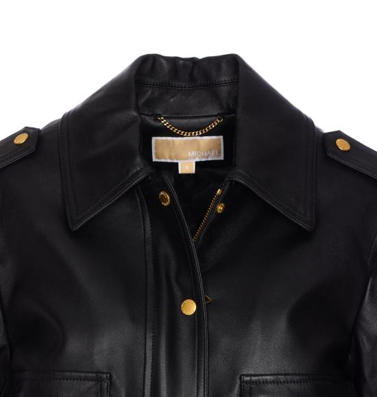 25FW 마이클 코어스 가죽 자켓 MT520IQFAF001 Black - MICHAEL KORS