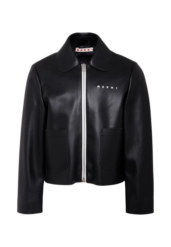 25FW [키즈] 마르니 가죽 자켓 M01492 M00W2 0M900 BLACK