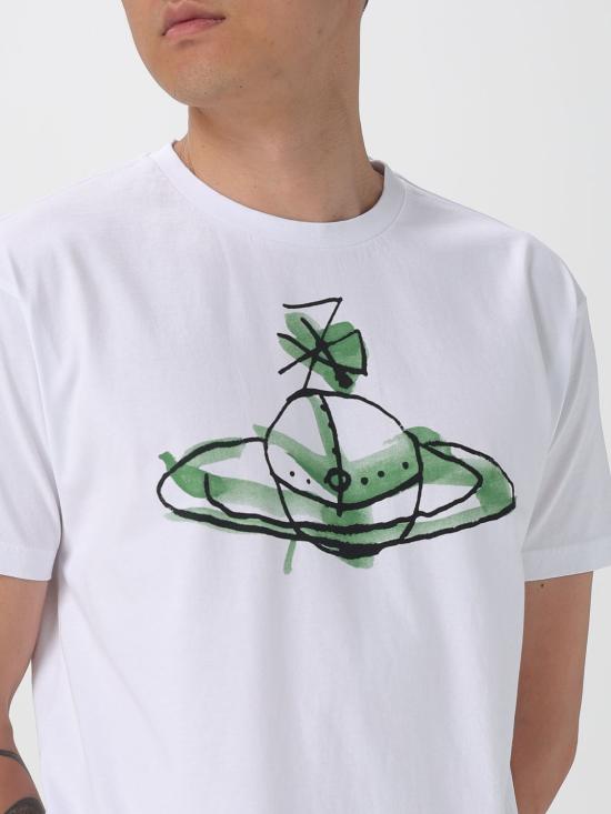 25FW 비비안웨스트우드 반팔 티셔츠 3G01003WJ001M A401 White - VIVIENNE WESTWOOD