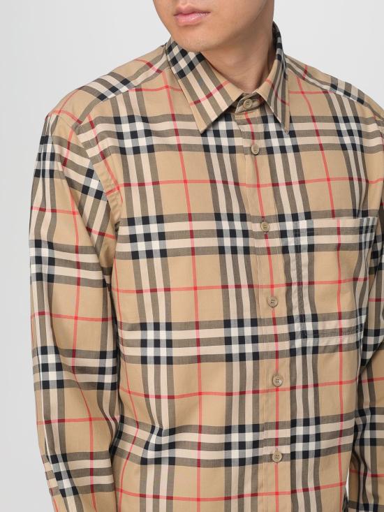25FW 버버리 체크 코튼 셔츠  8070577 Beige - BURBERRY