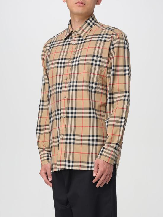 25FW 버버리 체크 코튼 셔츠  8070577 Beige - BURBERRY