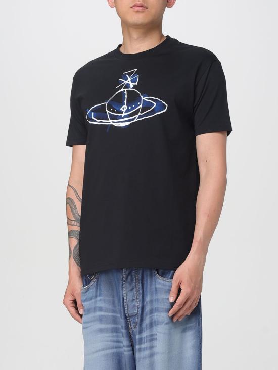 25FW 비비안웨스트우드 반팔 티셔츠 3G01003WJ001M N401 Black - VIVIENNE WESTWOOD