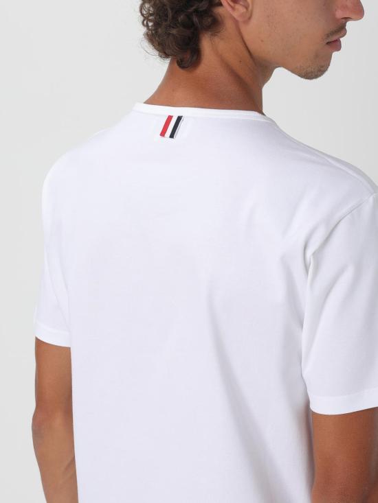 25FW 톰브라운 반팔 티셔츠 MJS010A01454 100 White - THOM BROWNE