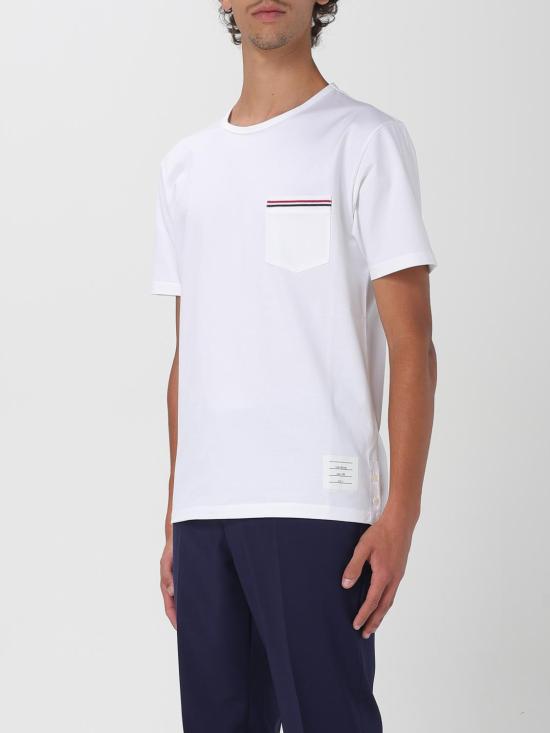 25FW 톰브라운 반팔 티셔츠 MJS010A01454 100 White - THOM BROWNE