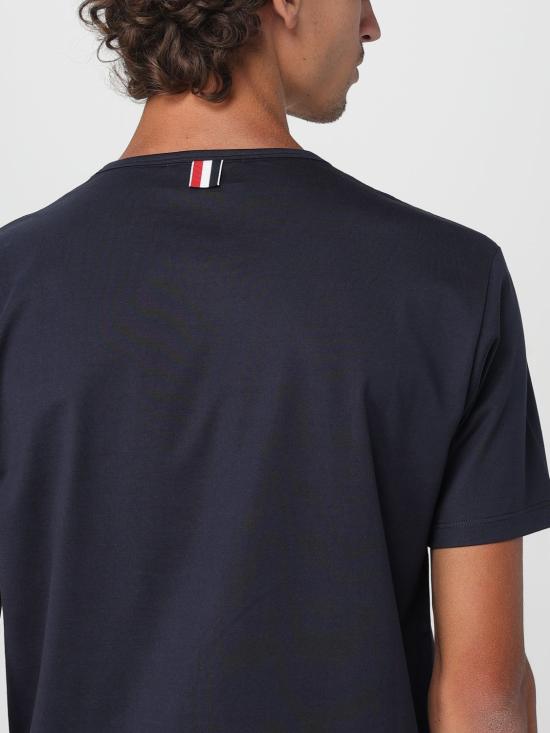 25FW 톰브라운 반팔 티셔츠 MJS010A01454 415 Navy - THOM BROWNE