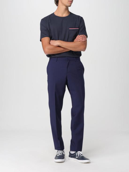 25FW 톰브라운 반팔 티셔츠 MJS010A01454 415 Navy - THOM BROWNE