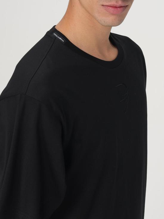 25FW 돌체앤가바나 반팔 티셔츠 G8PN9ZG7O4E N0000 Black - DOLCE & GABBANA